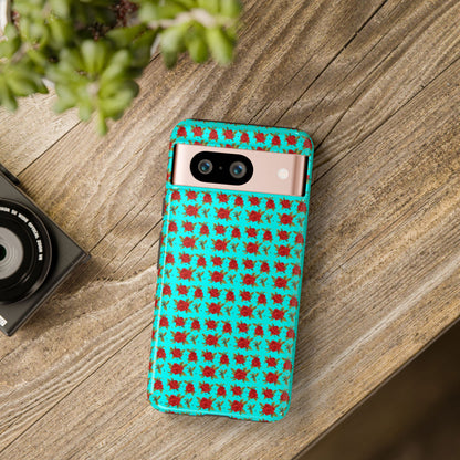 Arabic Traditional Floral Pattern Tough Phone Cases (Cyan)