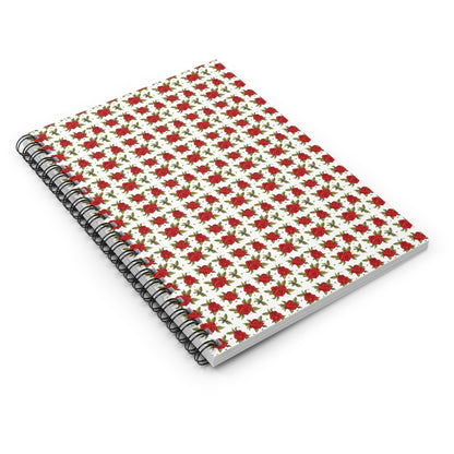 Spiral Notebook - Floral Classic Arabic Pattern (White)