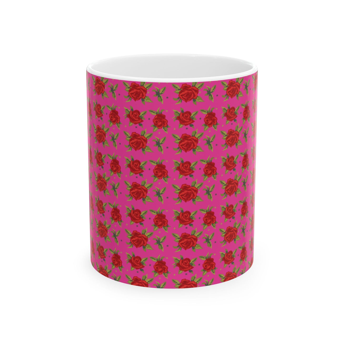 Ceramic Mug - Arabic Traditional Floral Pattern (Pink)