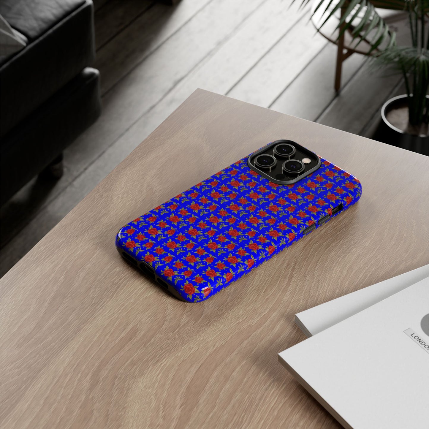 Arabic Traditional Floral Pattern Tough Phone Cases (Blue)