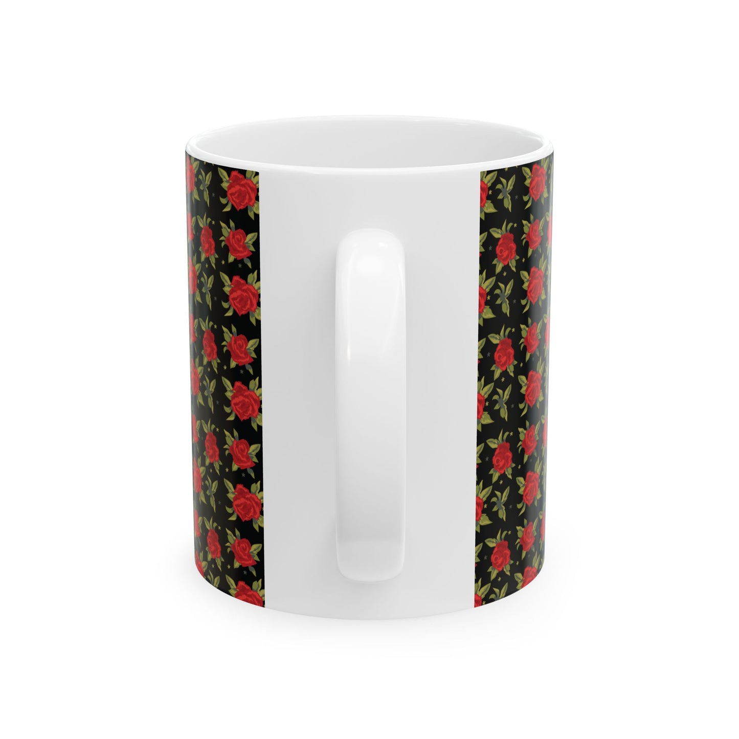 Ceramic Mug - Arabic Traditional Floral Pattern (Black)