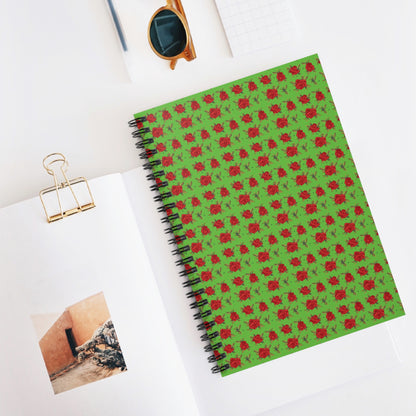 Spiral Notebook - Floral Classic Arabic Pattern (Green)