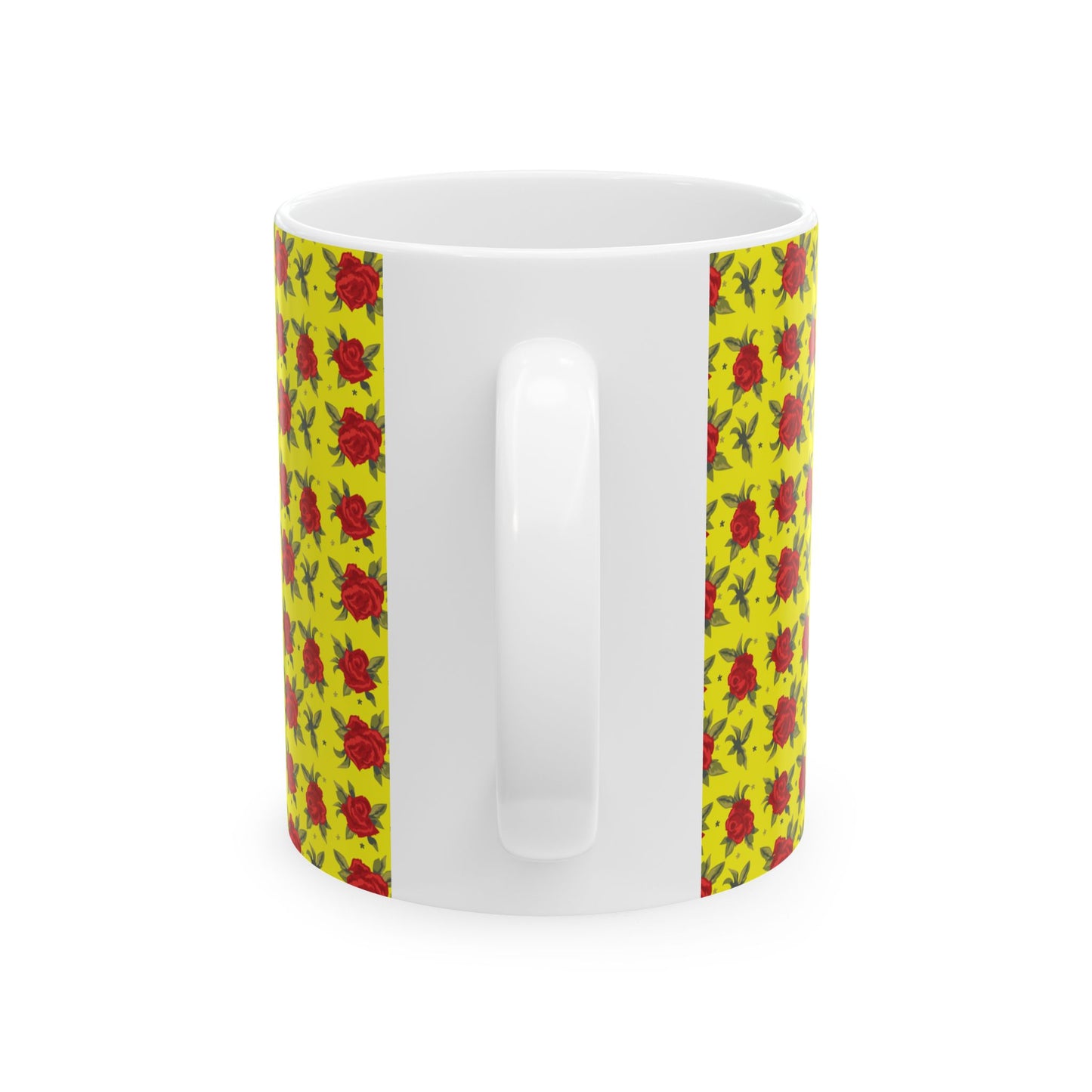 Ceramic Mug - Arabic Traditional Floral Pattern (Yellow)