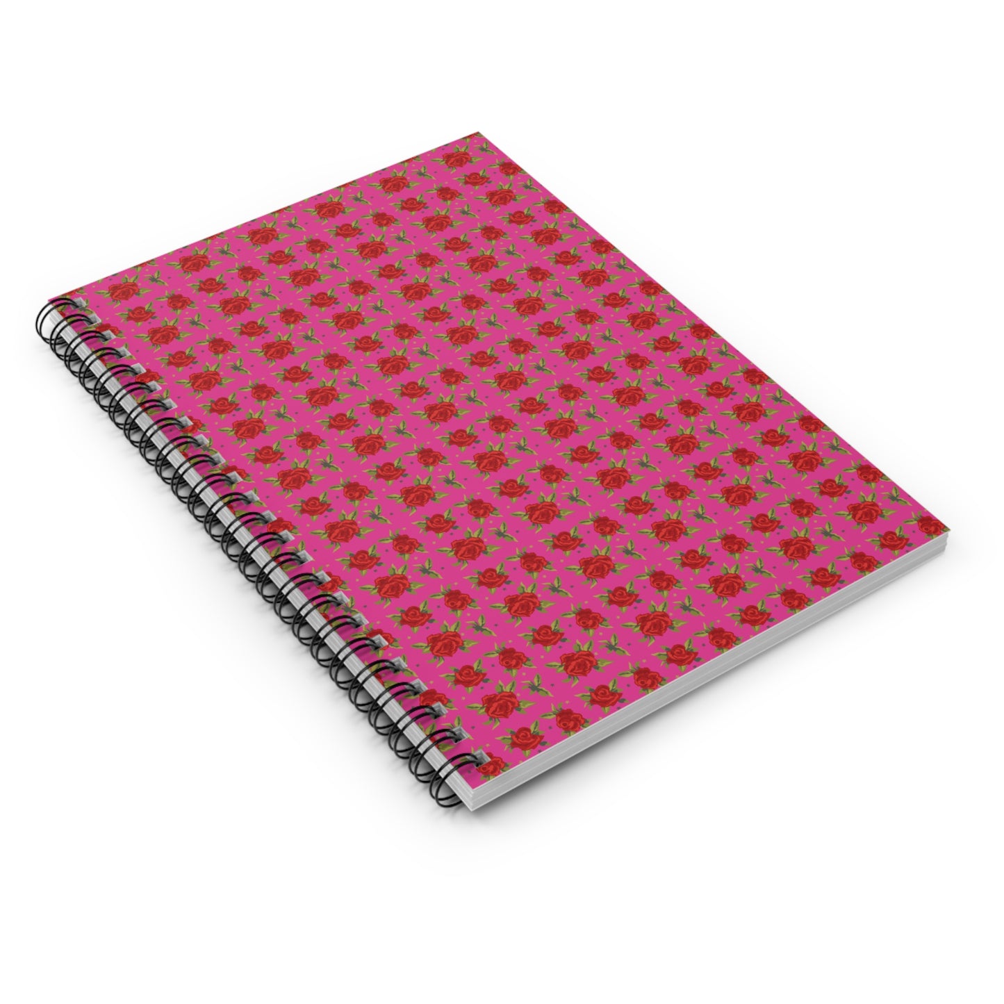 Spiral Notebook - Floral Classic Arabic Pattern (Pink)