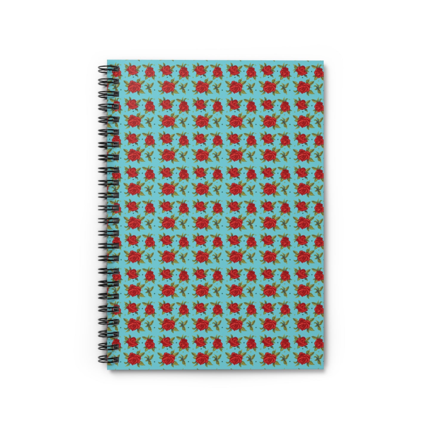 Spiral Notebook - Floral Classic Arabic Pattern (Cyan)