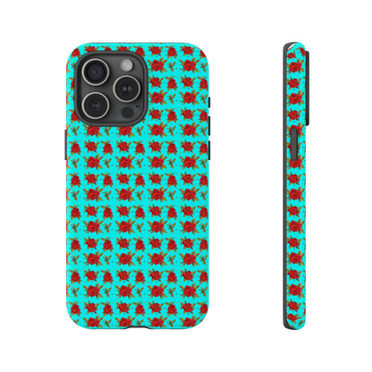 Arabic Traditional Floral Pattern Tough Phone Cases (Cyan)