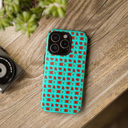 Arabic Traditional Floral Pattern Tough Phone Cases (Cyan)