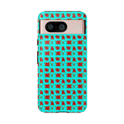 Arabic Traditional Floral Pattern Tough Phone Cases (Cyan)