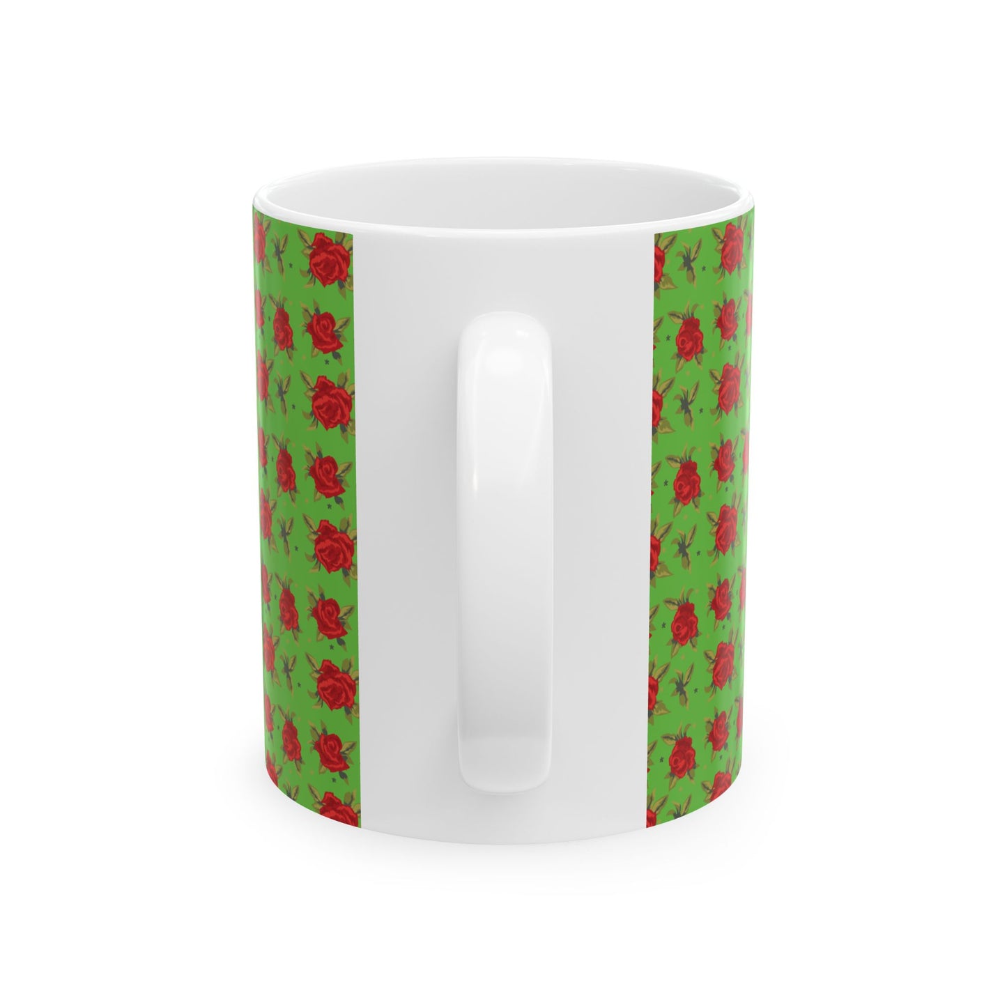 Ceramic Mug - Arabic Traditional Floral Pattern (Green)