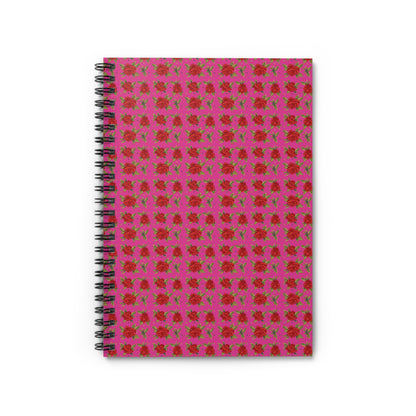 Spiral Notebook - Floral Classic Arabic Pattern (Pink)