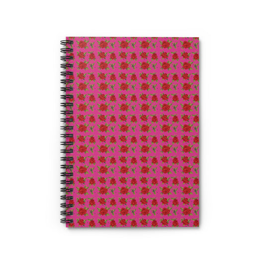 Spiral Notebook - Floral Classic Arabic Pattern (Pink)