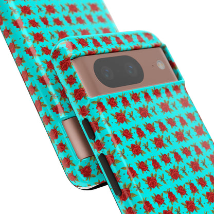 Arabic Traditional Floral Pattern Tough Phone Cases (Cyan)