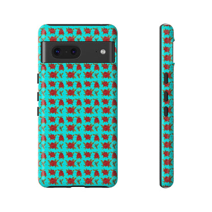 Arabic Traditional Floral Pattern Tough Phone Cases (Cyan)