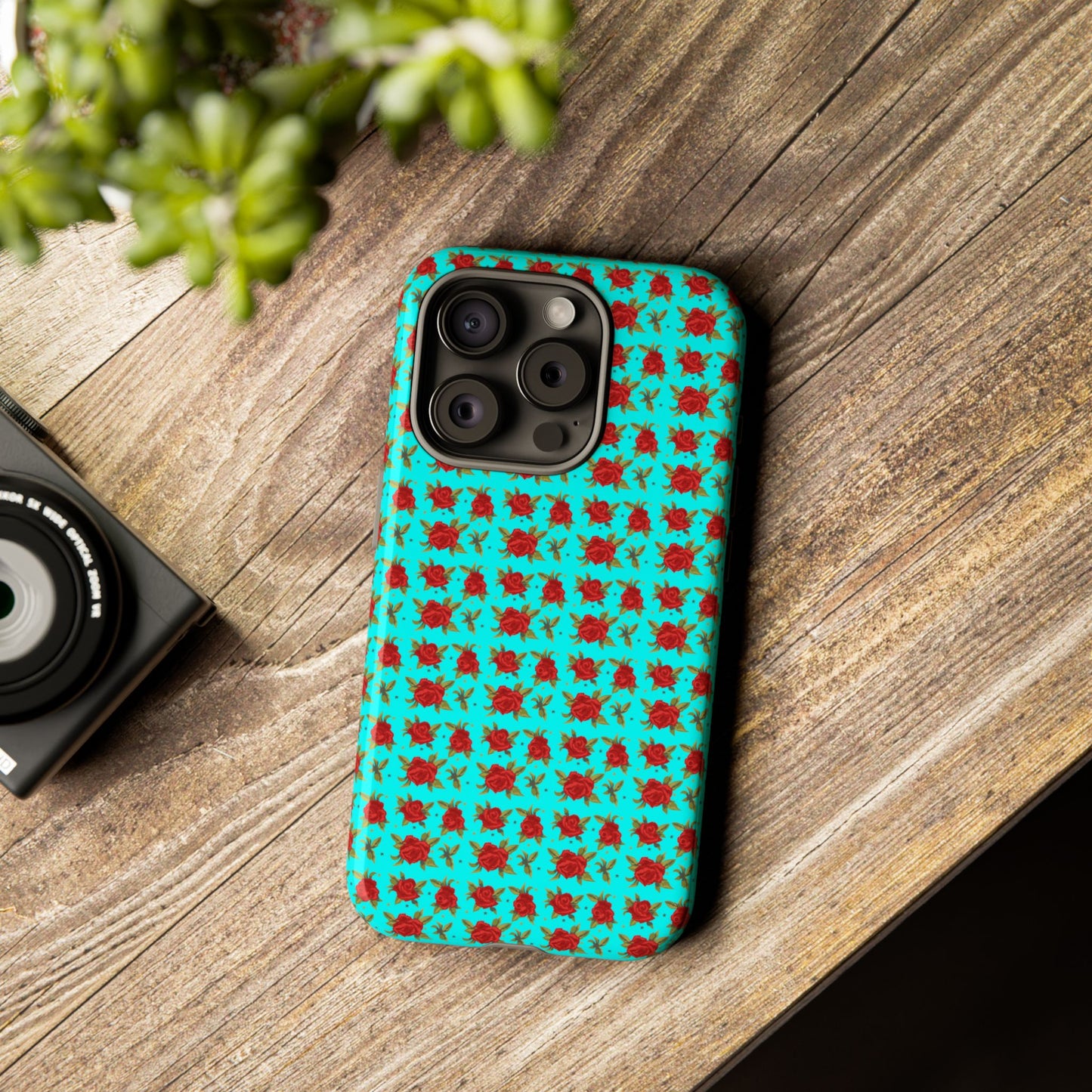 Arabic Traditional Floral Pattern Tough Phone Cases (Cyan)