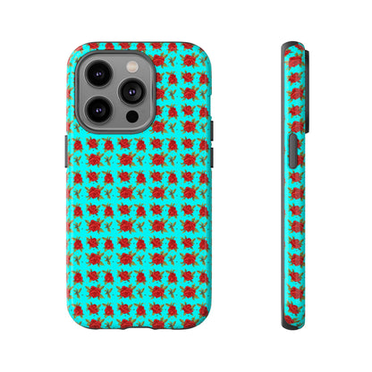 Arabic Traditional Floral Pattern Tough Phone Cases (Cyan)