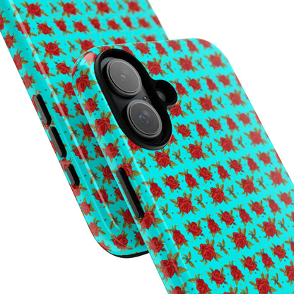 Arabic Traditional Floral Pattern Tough Phone Cases (Cyan)