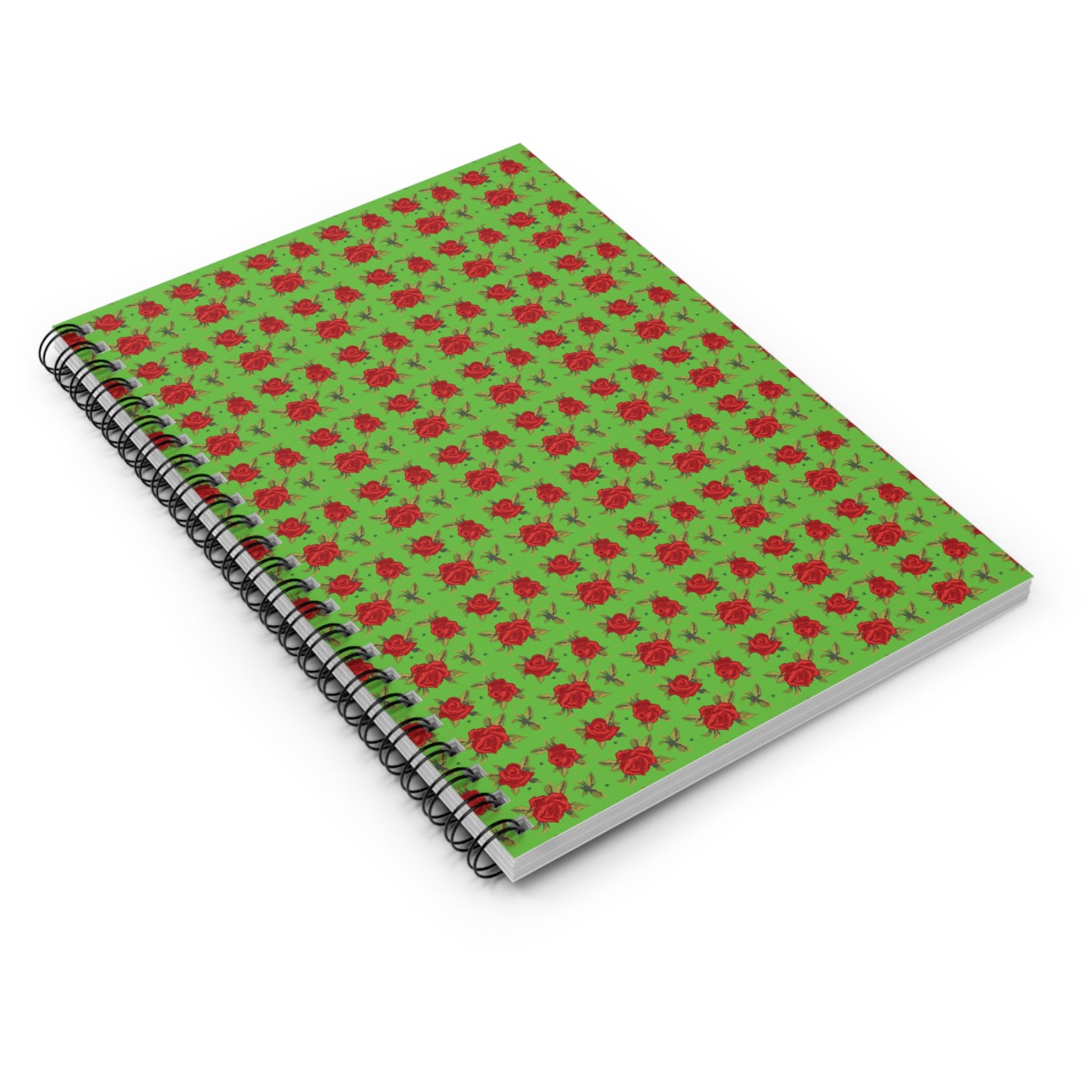 Spiral Notebook - Floral Classic Arabic Pattern (Green)