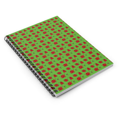 Spiral Notebook - Floral Classic Arabic Pattern (Green)