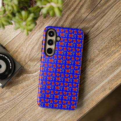 Arabic Traditional Floral Pattern Tough Phone Cases (Blue)