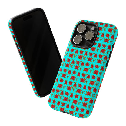 Arabic Traditional Floral Pattern Tough Phone Cases (Cyan)