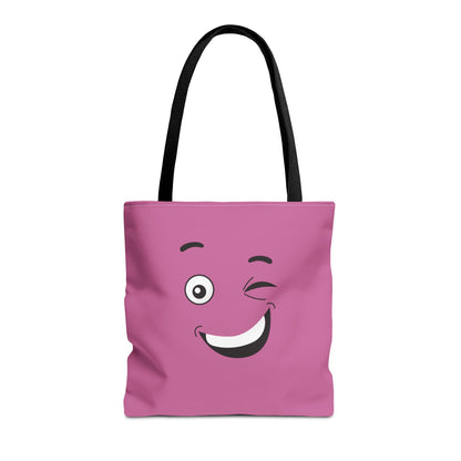 Funny Wink Face Tote Bag Design