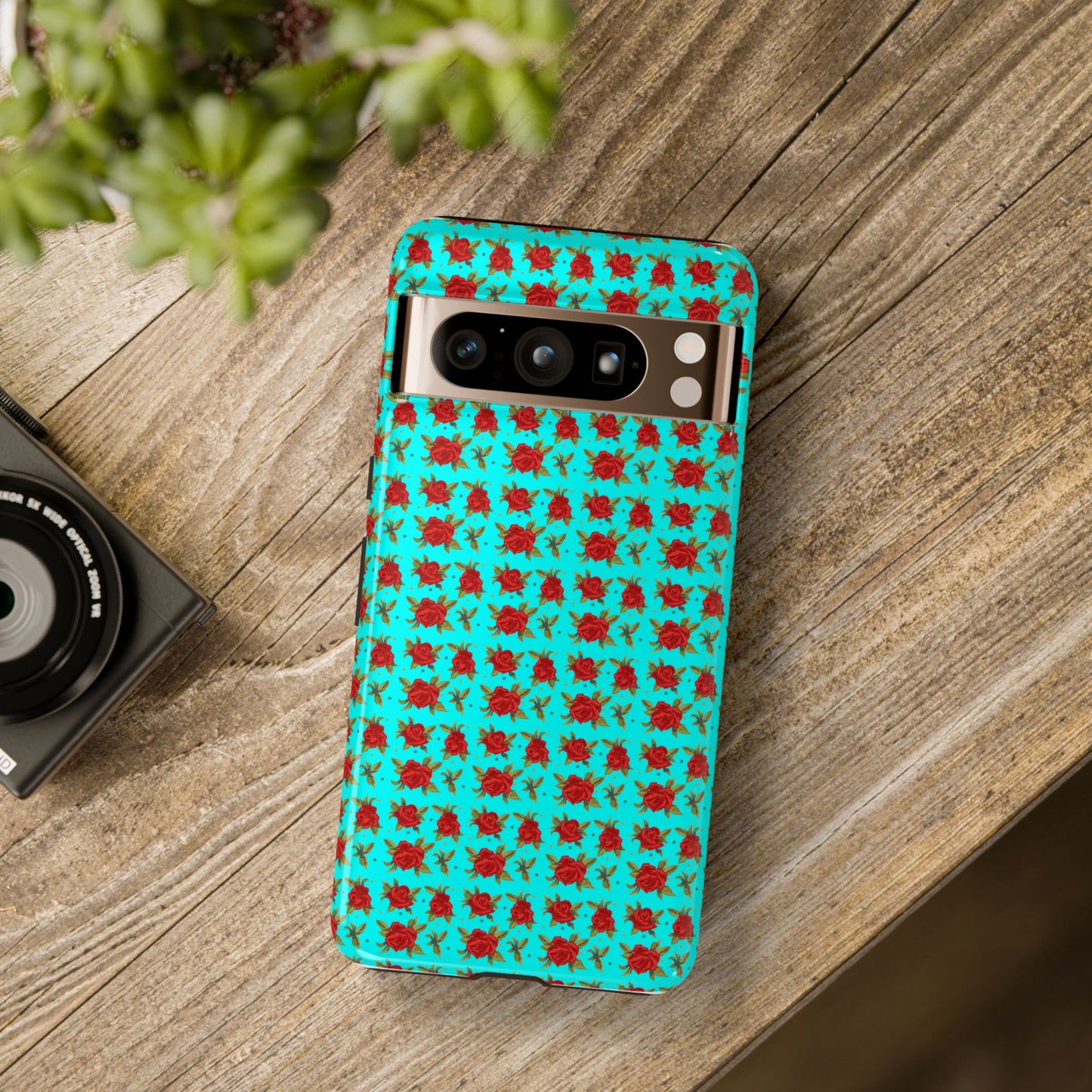 Arabic Traditional Floral Pattern Tough Phone Cases (Cyan)