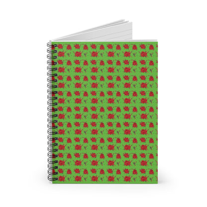 Spiral Notebook - Floral Classic Arabic Pattern (Green)