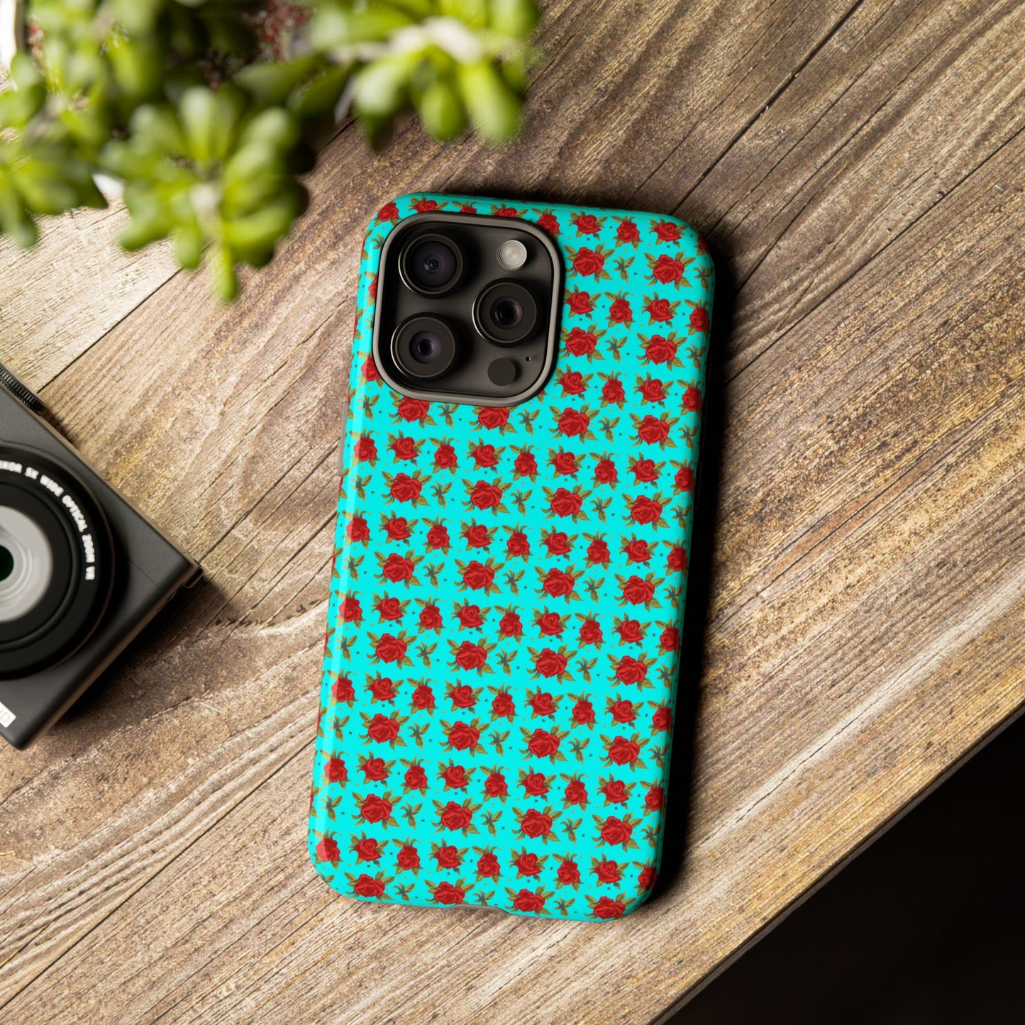 Arabic Traditional Floral Pattern Tough Phone Cases (Cyan)