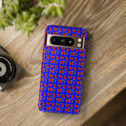 Arabic Traditional Floral Pattern Tough Phone Cases (Blue)