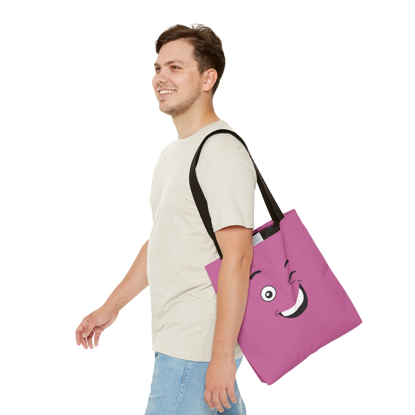 Funny Wink Face Tote Bag Design