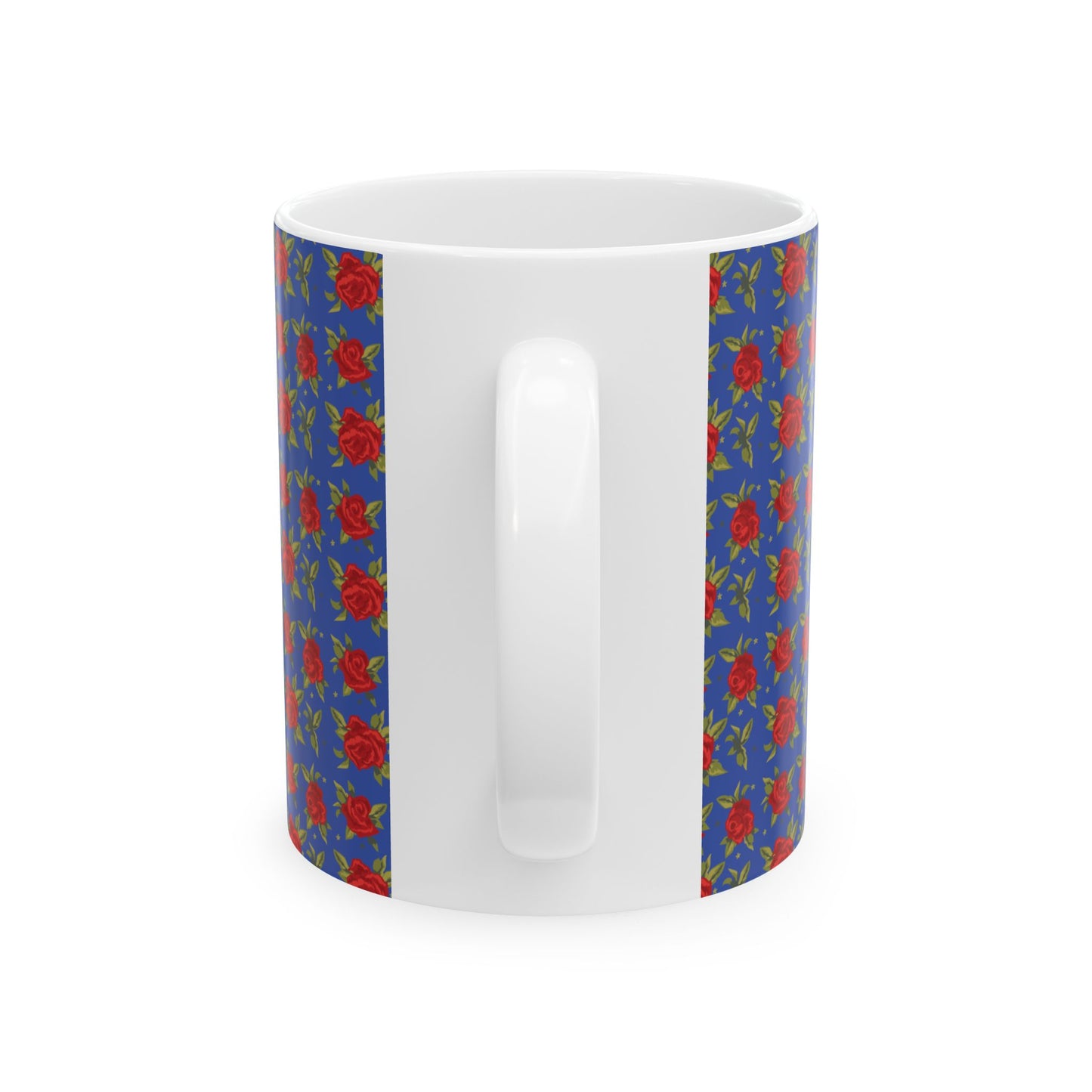 Ceramic Mug - Arabic Traditional Floral Pattern (Blue)