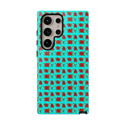 Arabic Traditional Floral Pattern Tough Phone Cases (Cyan)