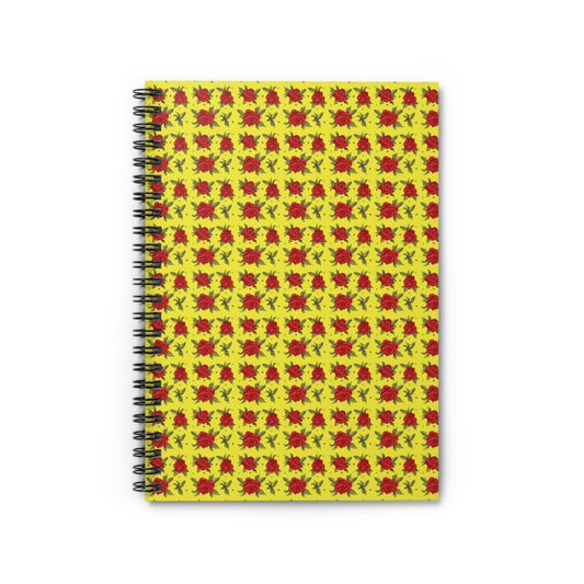 Spiral Notebook - Floral Classic Arabic Pattern (Yellow)