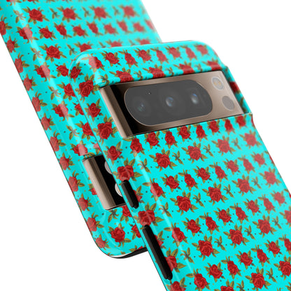 Arabic Traditional Floral Pattern Tough Phone Cases (Cyan)