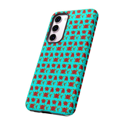 Arabic Traditional Floral Pattern Tough Phone Cases (Cyan)