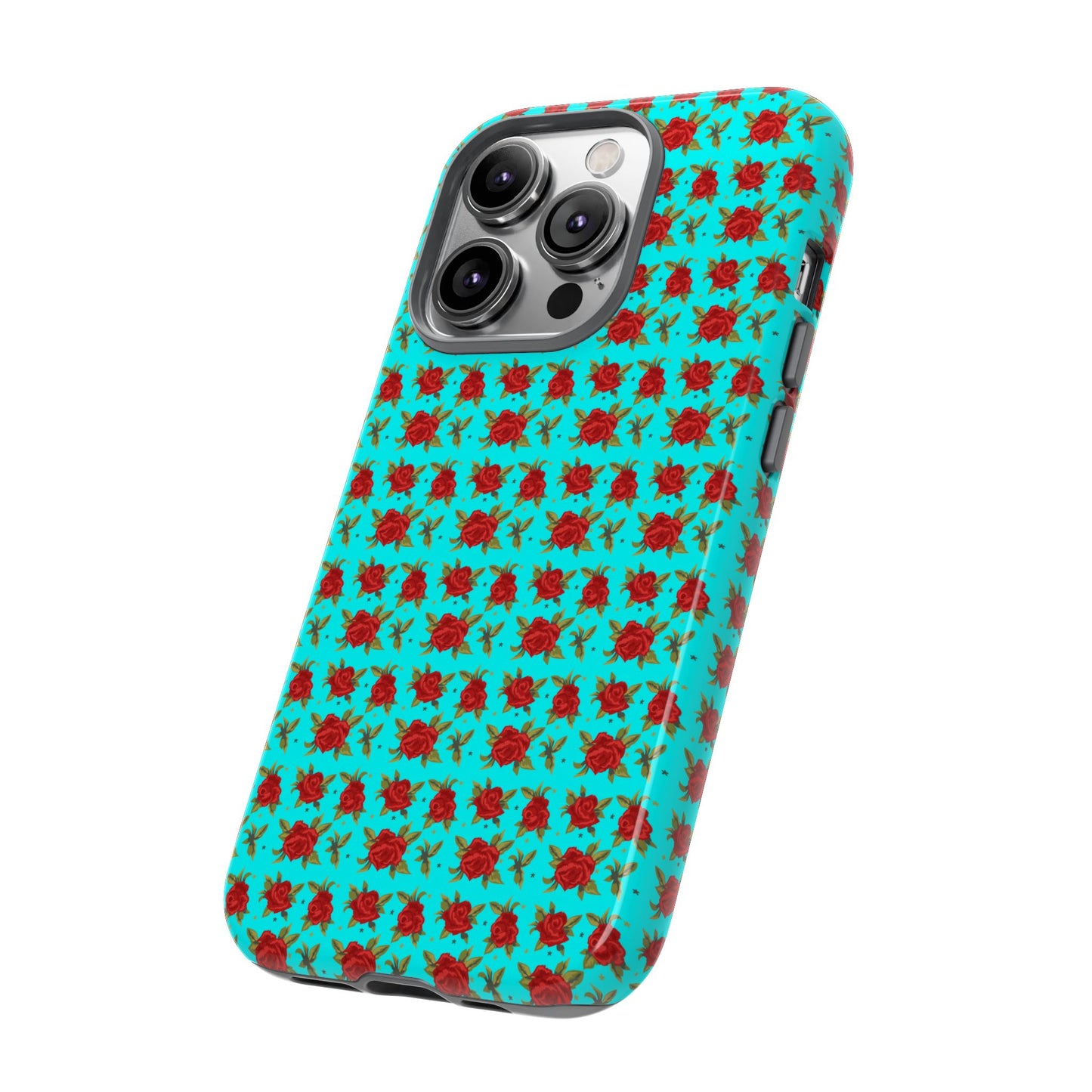 Arabic Traditional Floral Pattern Tough Phone Cases (Cyan)