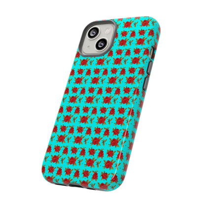 Arabic Traditional Floral Pattern Tough Phone Cases (Cyan)