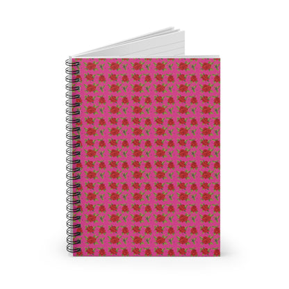 Spiral Notebook - Floral Classic Arabic Pattern (Pink)