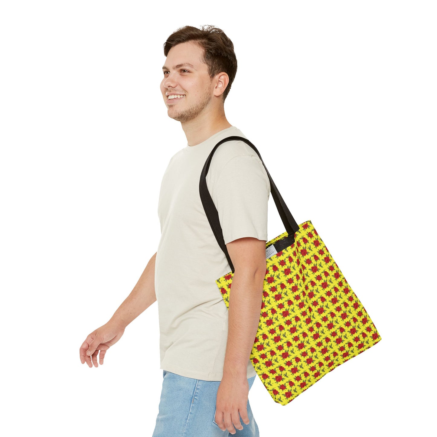 Tote Bag Arabic Floral Pattern Design Yellow