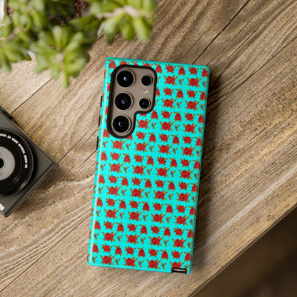 Arabic Traditional Floral Pattern Tough Phone Cases (Cyan)