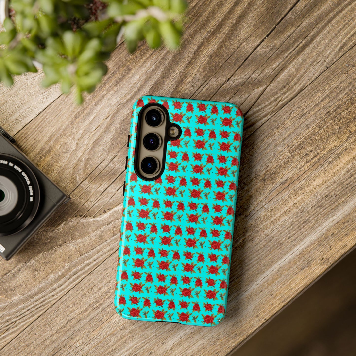 Arabic Traditional Floral Pattern Tough Phone Cases (Cyan)