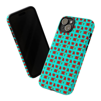 Arabic Traditional Floral Pattern Tough Phone Cases (Cyan)