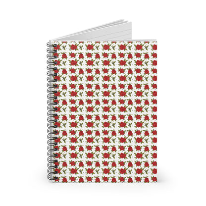 Spiral Notebook - Floral Classic Arabic Pattern (White)