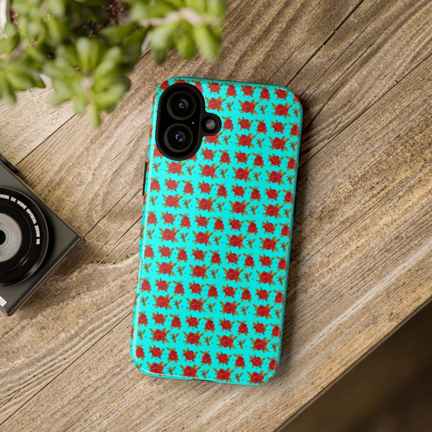 Arabic Traditional Floral Pattern Tough Phone Cases (Cyan)