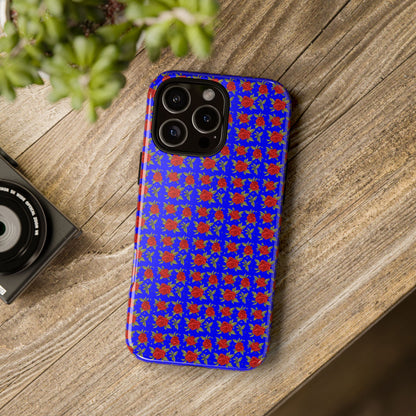 Arabic Traditional Floral Pattern Tough Phone Cases (Blue)