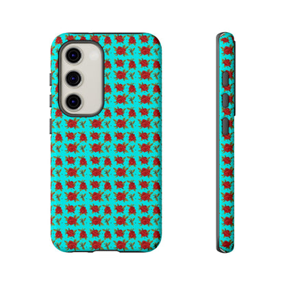 Arabic Traditional Floral Pattern Tough Phone Cases (Cyan)