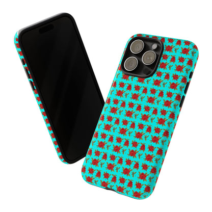 Arabic Traditional Floral Pattern Tough Phone Cases (Cyan)