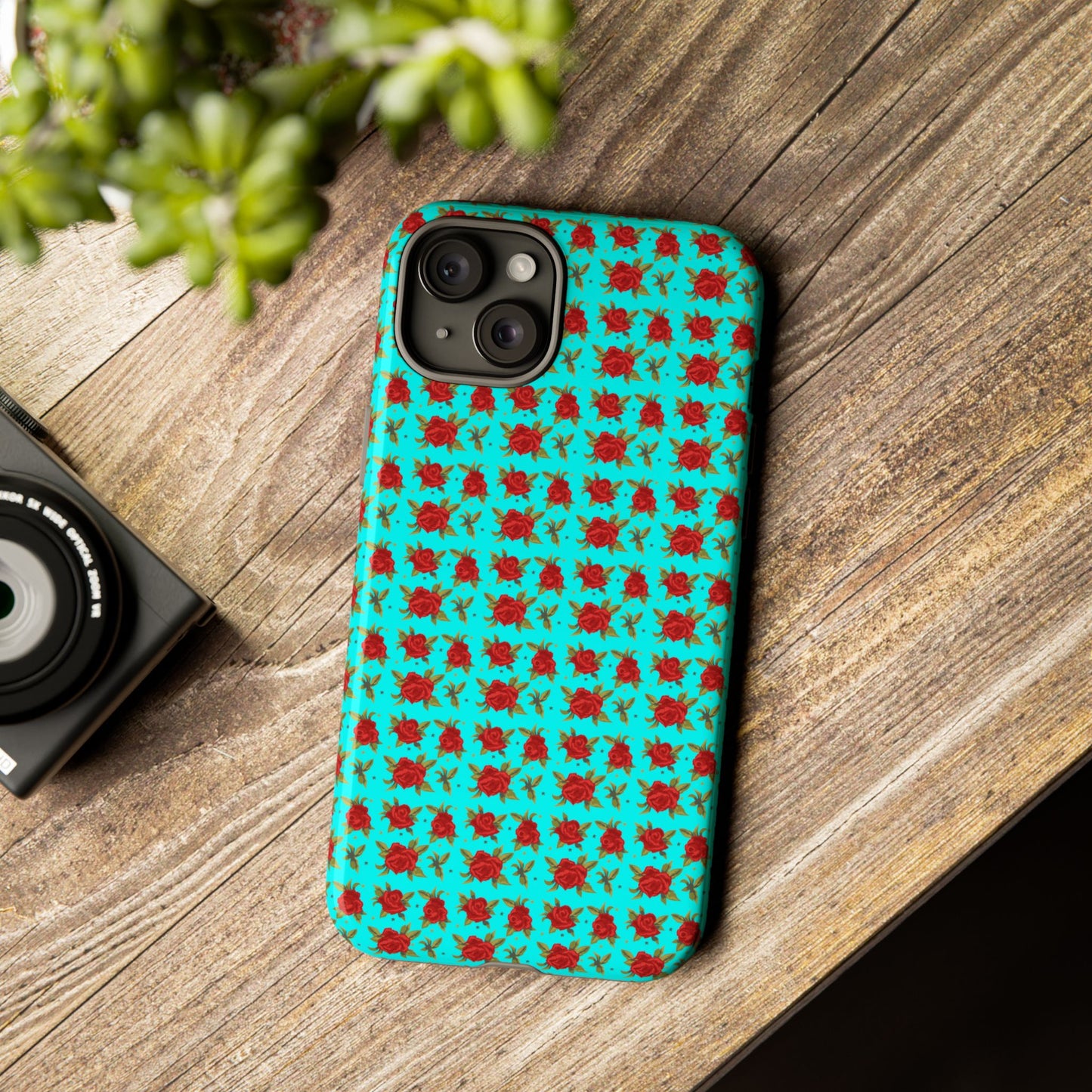 Arabic Traditional Floral Pattern Tough Phone Cases (Cyan)