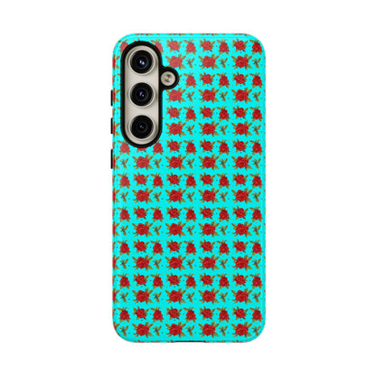 Arabic Traditional Floral Pattern Tough Phone Cases (Cyan)