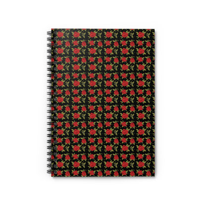 Spiral Notebook - Floral Classic Arabic Pattern (Black)